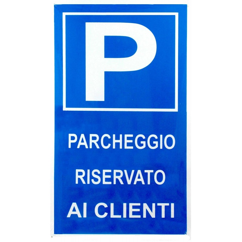 12x Cartello PARCHEGGIO RISERVATO AI CLIENTI Plastificato 25x43 cm targa parking