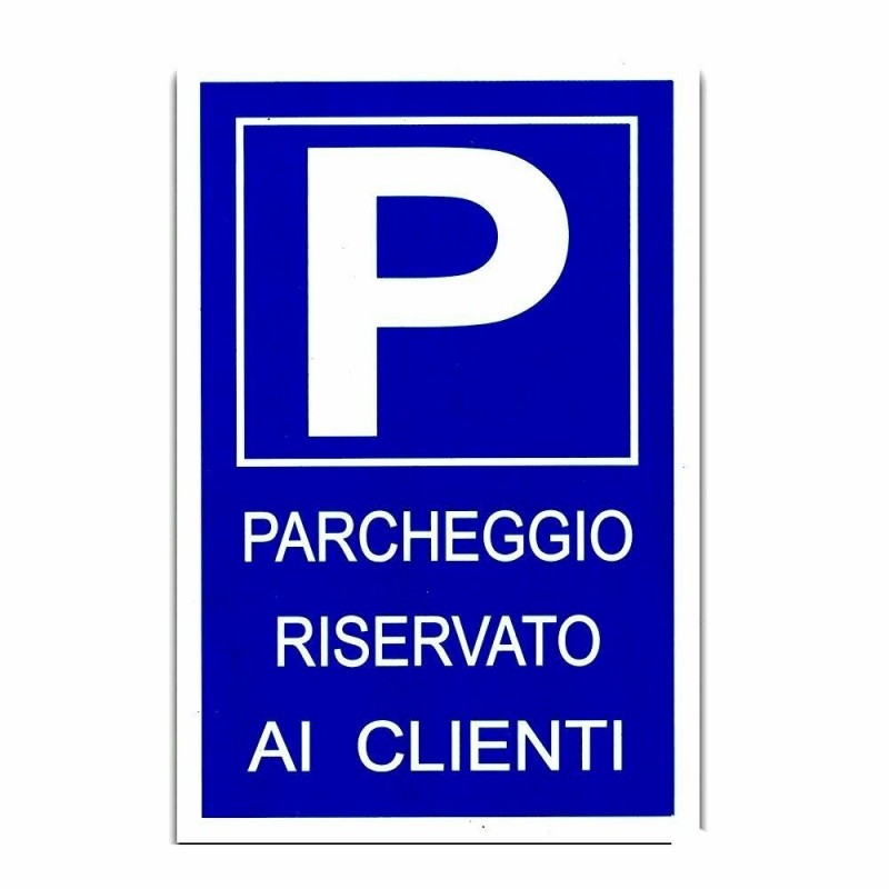 12x Cartello PARCHEGGIO RISERVATO AI CLIENTI Plastificato 20x30 cm targa parking