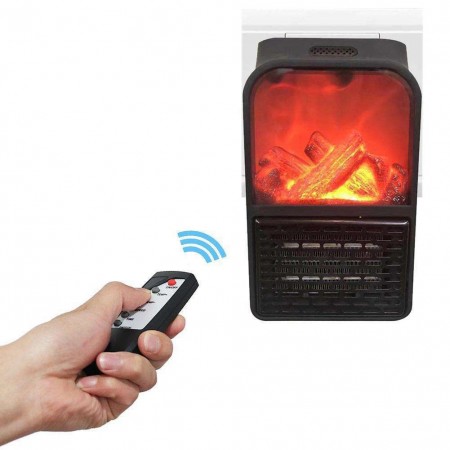 Mini stufa camino fuoco acceso fame heater 1000W stufetta caldobagno telecomando
