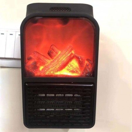 Mini stufa camino fuoco acceso fame heater 1000W stufetta caldobagno telecomando