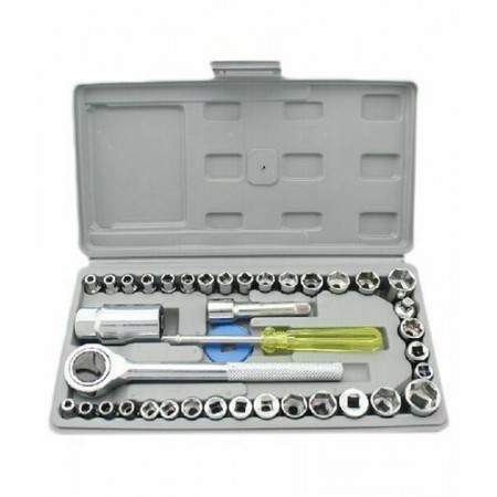 Set valigetta chiavi chiave a bussola con cricchetto kit 40 pezzi giravite brico