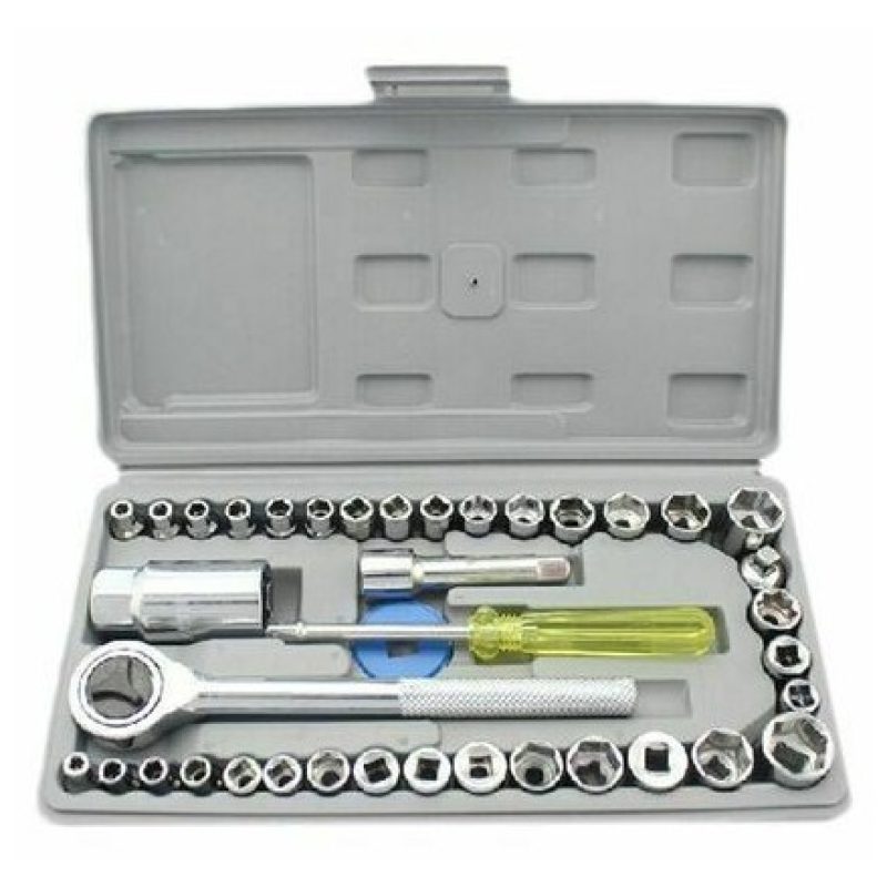 DOBO Set valigetta chiavi chiave a bussola con cricchetto kit 40 pe...