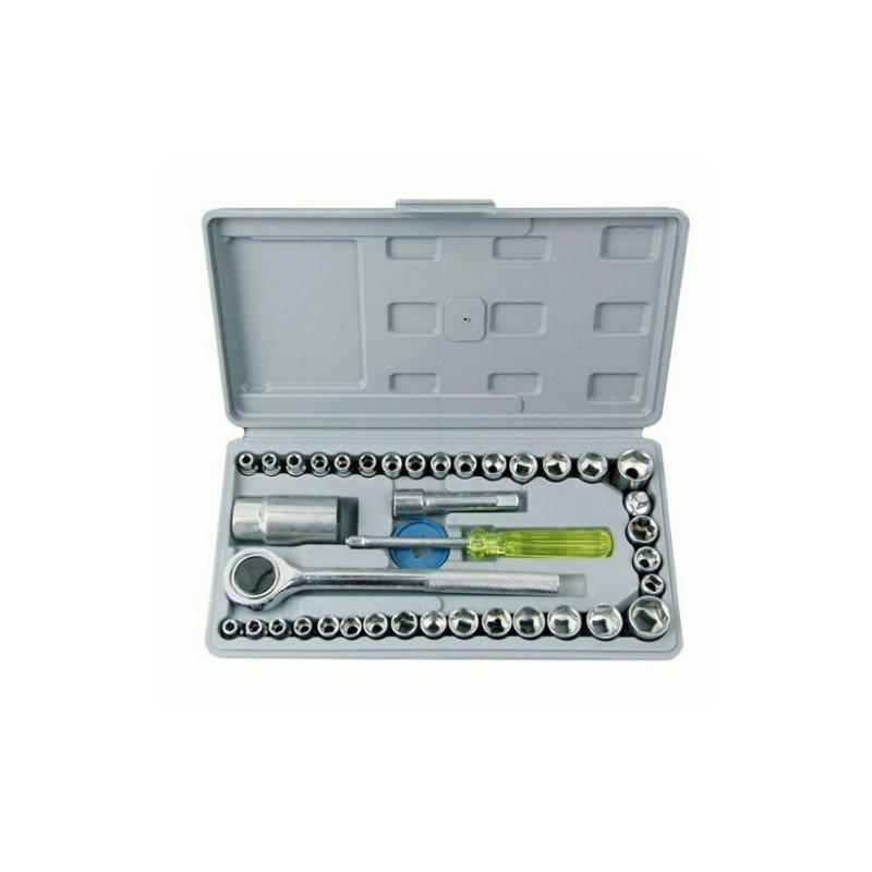 Set valigetta chiavi chiave a bussola con cricchetto kit 40 pezzi giravite brico