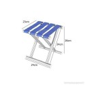Sgabello BLU alluminio righe seggiolino pieghevole campeggio pesca portatile