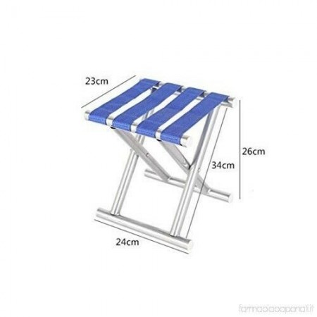 Sgabello BLU alluminio righe seggiolino pieghevole campeggio pesca portatile
