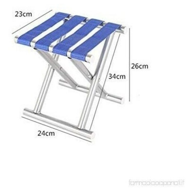 DOBO Sgabello BLU alluminio righe seggiolino pieghevole campeggio p...