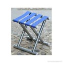 Sgabello BLU alluminio righe seggiolino pieghevole campeggio pesca portatile