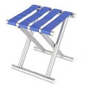 Sgabello BLU alluminio righe seggiolino pieghevole campeggio pesca portatile