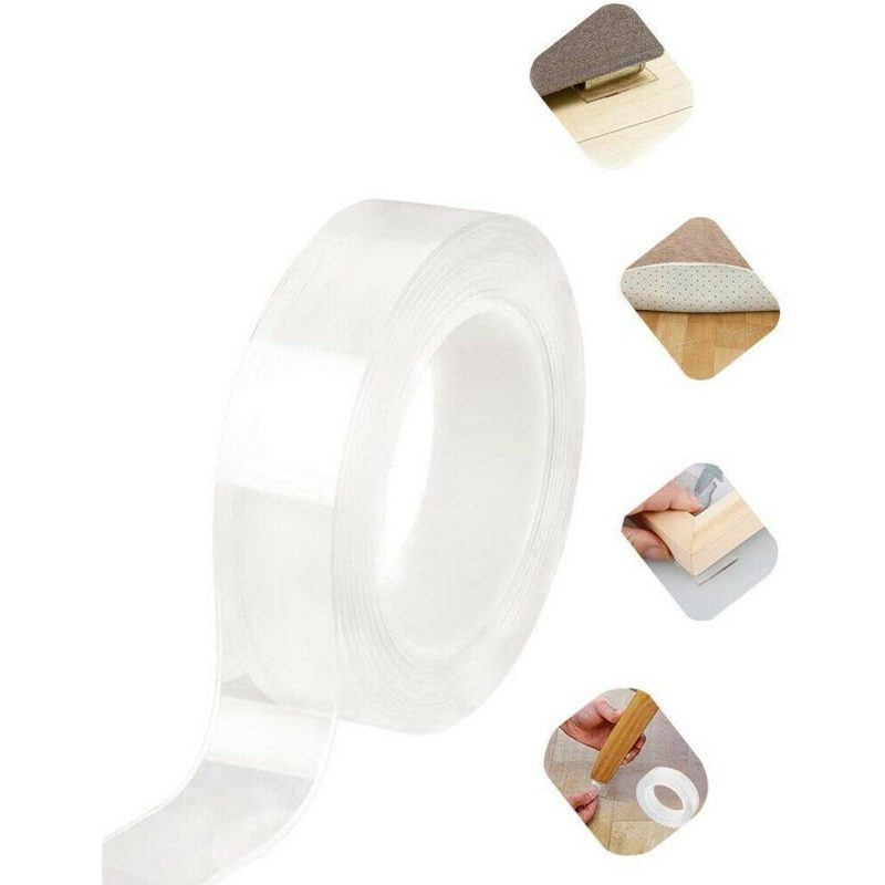 Generico Nastro adesivo biadesivo extra forte riutilizzabile 3 cm 3...
