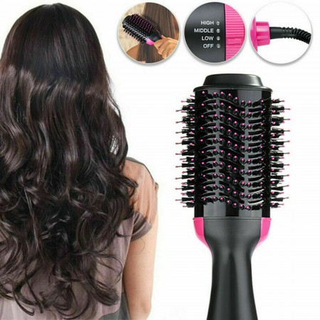 Spazzola 3 in 1 capelli lisci ricci asciugacapelli phon lisciante volumizzante
