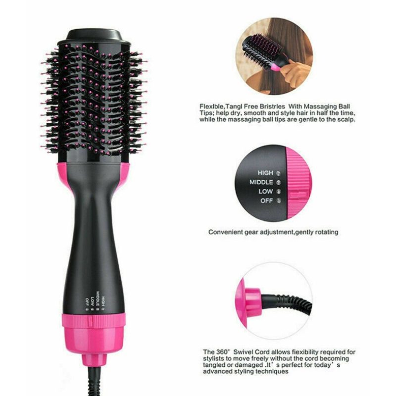 DOBO Spazzola 3 in 1 capelli lisci ricci asciugacapelli phon liscia...