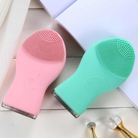 Spazzola pulizia cura viso scrub pelle massaggio in silicone ricaricabile beauty