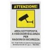 DOBO 12x Cartello AREA SOTTOPOSTA A VIDEOSORVEGLIANZA PVC 20x30 cm ...