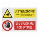 12x Cartello ATTENZIONE + NON ENTRARE PVC 20x30 cm segnaletica casa