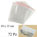 72pz Buste sacchetti Cellophane alimenti oggetti con chiusura 10x15 cm OPP