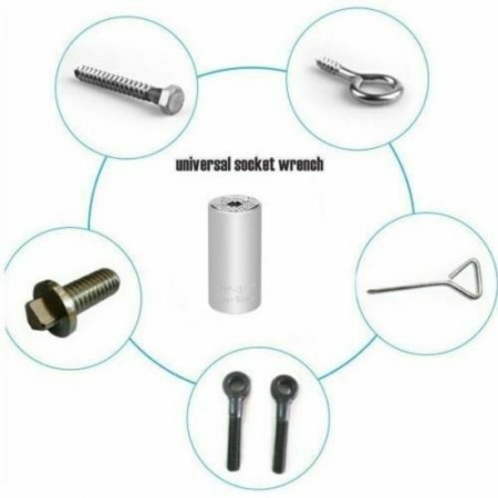 Chiave combinata fissa e cricchetto con bussola presa universale 8 - 19 mm