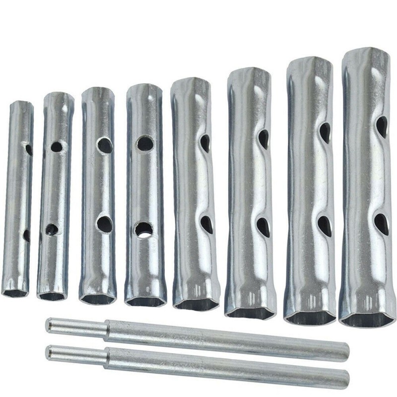 Set 8 Chiavi tubo doppie tubolari esagonali avvitare svitare ferramenta chiave