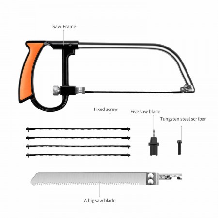 Kit sega multiuso manuale a mano set seghetto taglio regolabile resistente saw
