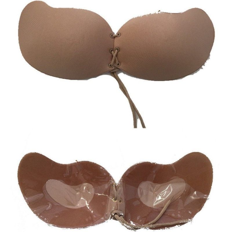 Bra in silicone adesivo senza spalline push up reggiseno invisibile hot donna - Colore nero o beige
