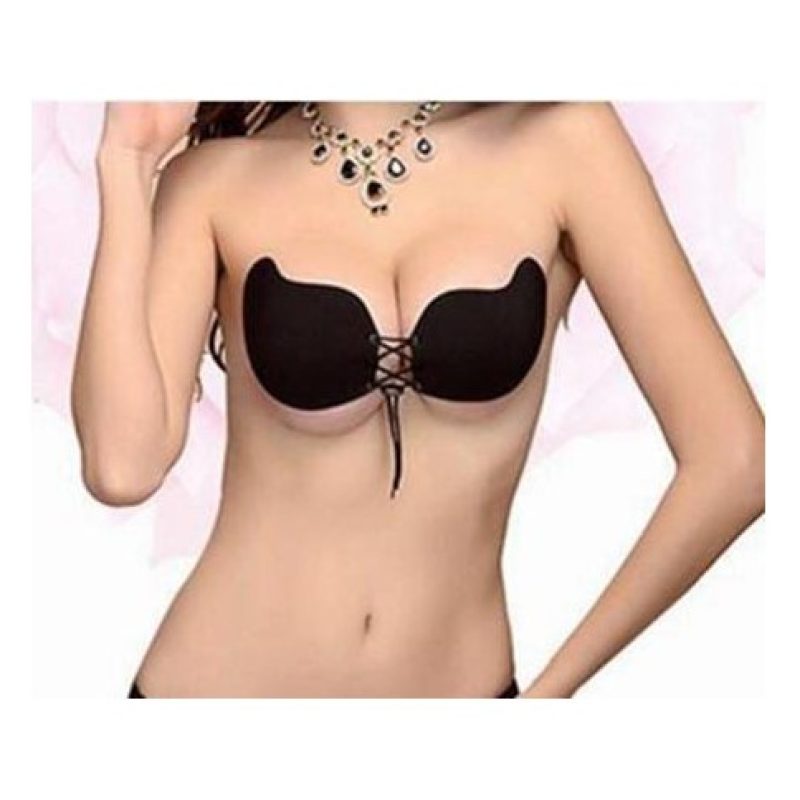 Bra in silicone adesivo senza spalline push up reggiseno invisibile hot donna - Colore nero o beige