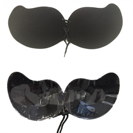 Bra in silicone adesivo senza spalline push up reggiseno invisibile hot donna - Colore nero o beige