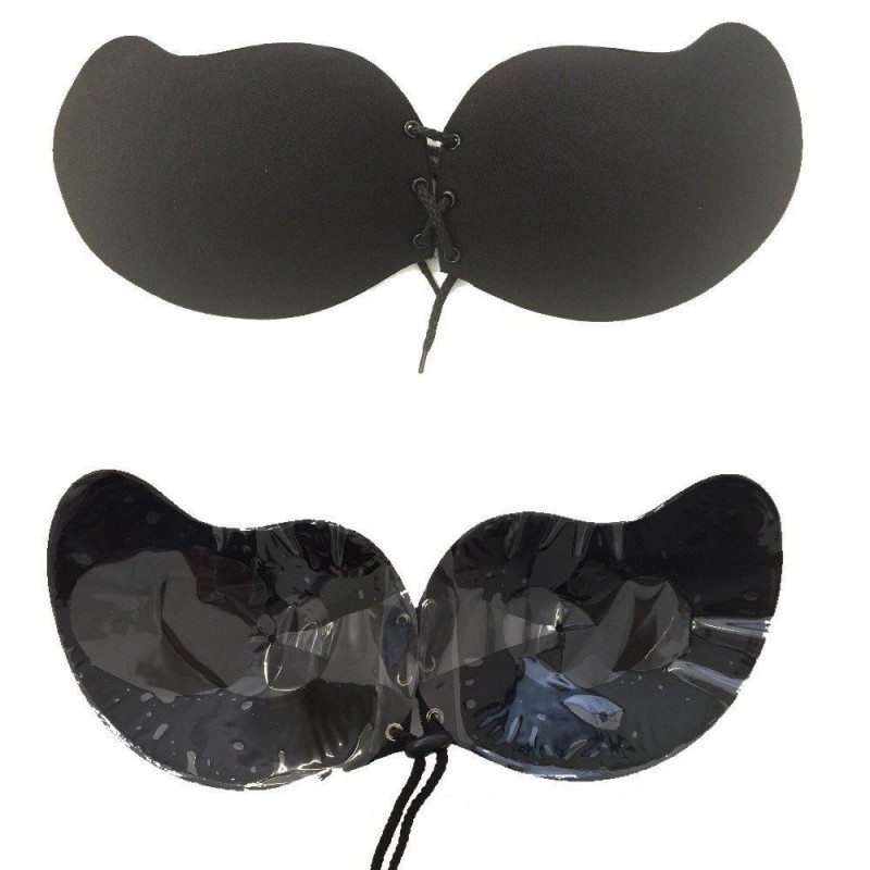 Bra in silicone adesivo senza spalline push up reggiseno invisibile hot donna - Colore nero o beige