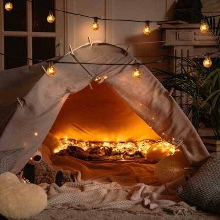 Catena luminosa filo luci luce calda esterno interno giardino feste ghirlanda