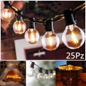 Catena luminosa filo luci luce calda esterno interno giardino feste ghirlanda