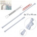 Asta tenda bastone molla scorritenda bianca misure varie regolabile estensibile