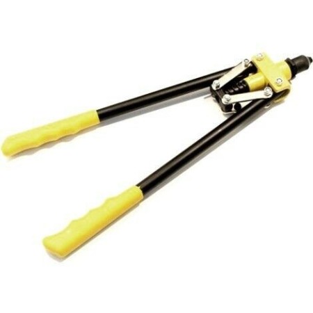 Rivettatrice dritta a doppia leva 3 testine lavori fissaggio materiale 430 mm