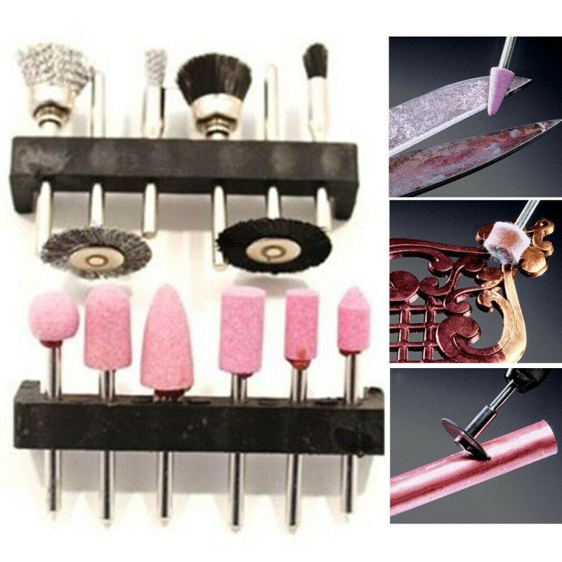 Set frese 12 Pz mini trapano smerigliatrice accessori levigare attacco 3 mm
