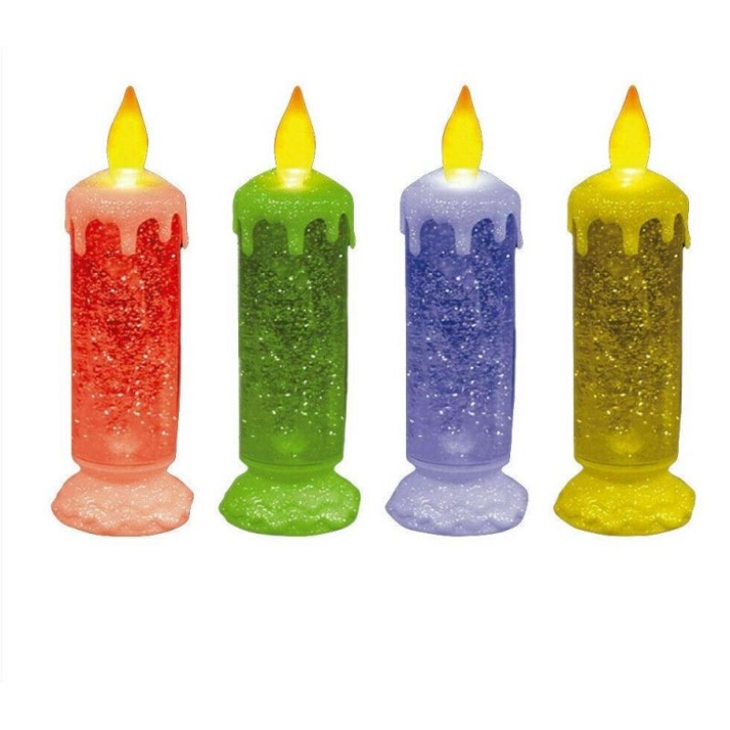 DOBO Candela LED cambia colore RGB glitter brillantini lampada luce...