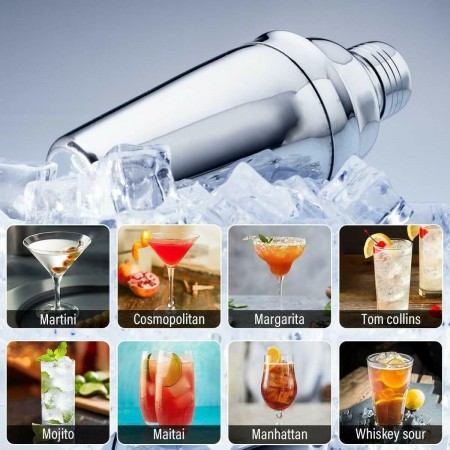 Set 12pz shaker per cocktail kit completo bartender barista mixer 550 ML drink