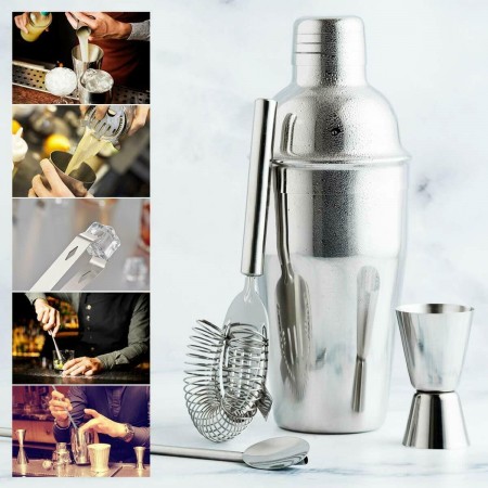 Set 12pz shaker per cocktail kit completo bartender barista mixer 550 ML drink