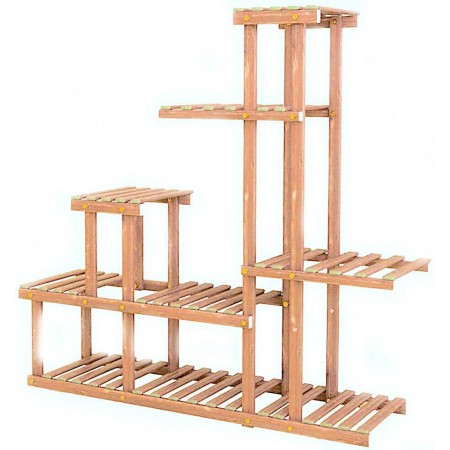 Portavaso in Legno fioriera piante 106x25x97 cm giardino fiori vasi multi ripiani veranda