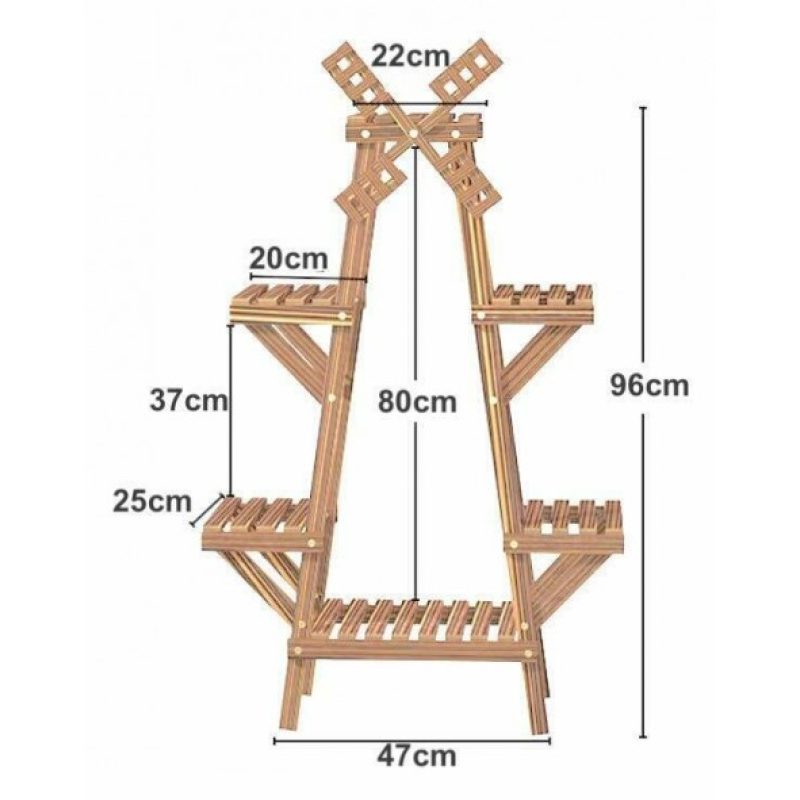 DOBO Portavaso Legno con Mulino fioriera piante 97x25x47 cm fiori v...