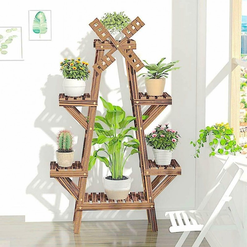 DOBO Portavaso Legno con Mulino fioriera piante 97x25x47 cm fiori v...