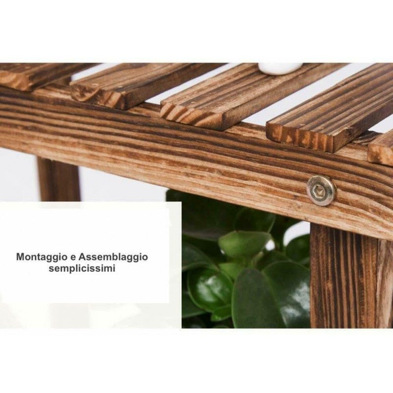 DOBO Portavaso Legno con Mulino fioriera piante 97x25x47 cm fiori v...