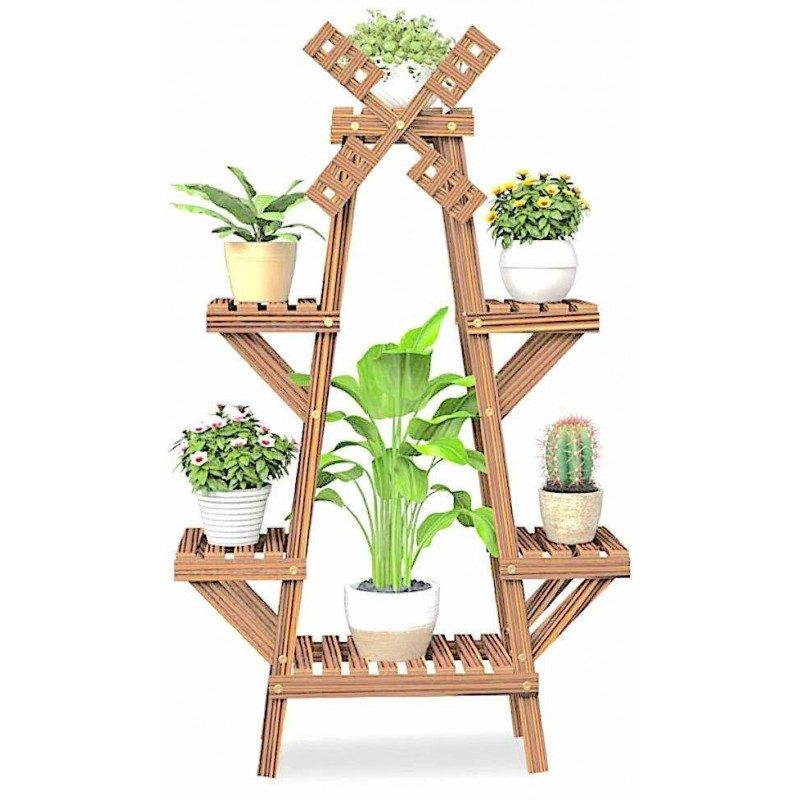 DOBO Portavaso Legno con Mulino fioriera piante 97x25x47 cm fiori v...