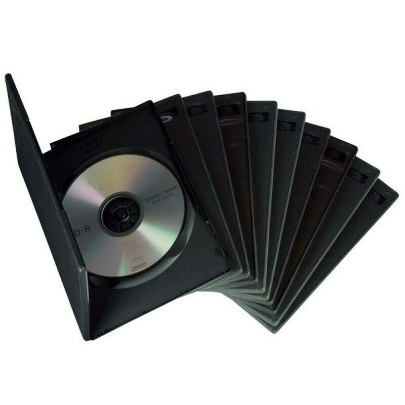 DOBO 10 custodie per CD DVD vergini singole nere vuote 14mm custodi...