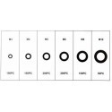 kit 900 pz Guarnizioni rinforzo metalliche 6 misure assortimento rondelle piatte