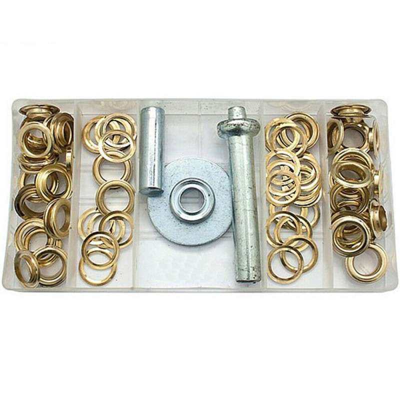 Set occhielli 103 pezzi assortito con applicatore installazione teloni kit brico