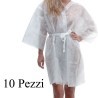 DOBO 10 Pezzi Kimono monouso in TNT Bianco camice estetica tasta ci...