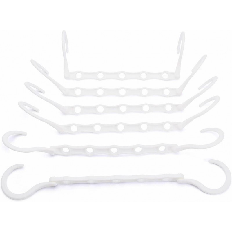 Grucce Appendiabiti Estensibili 12 Pezzi | Salvaspazio Per Armadio | Bianco - Foto 6