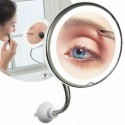 Specchio braccio Flessibile makeup luce led zoom lente 10x con ventosa bagno