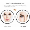 Specchio braccio Flessibile makeup luce led zoom lente 10x con ventosa bagno