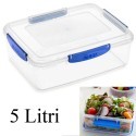 Contenitore alimenti 5 Litri scatola porta pranzo quadrato lavoro ermetico