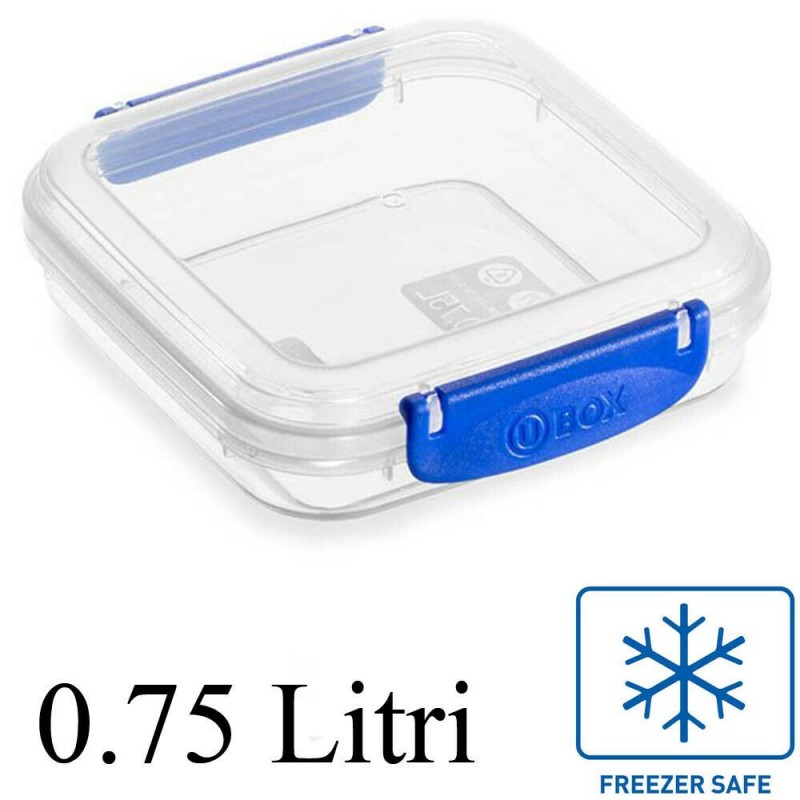 Contenitore alimenti 0,75 Litri scatola porta pranzo cibo lavoro ermetico cucina