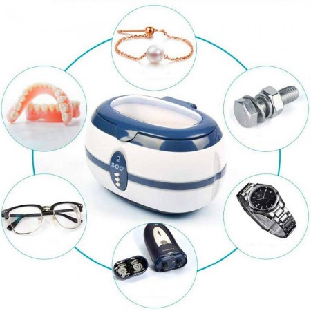 Pulitore ad ultrasuoni pulizia gioielli oggetti metalli monete occhiali 600ml