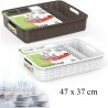 Generico Scolapiatti doppio contenitore 47x37 cm plastica portaposa...